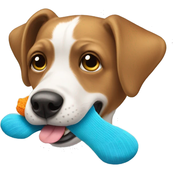 Dog eating socks emoji