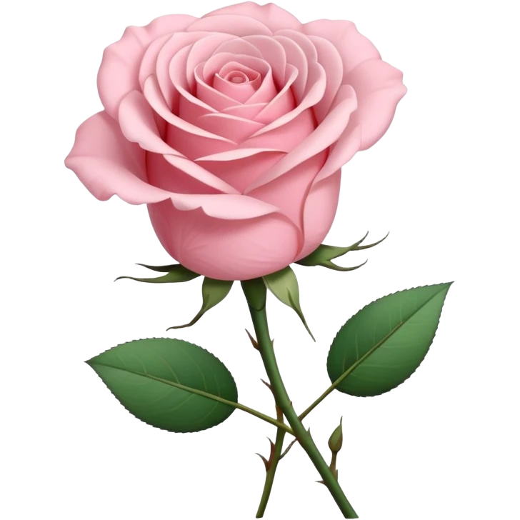 Pale pink single stem rose emoji