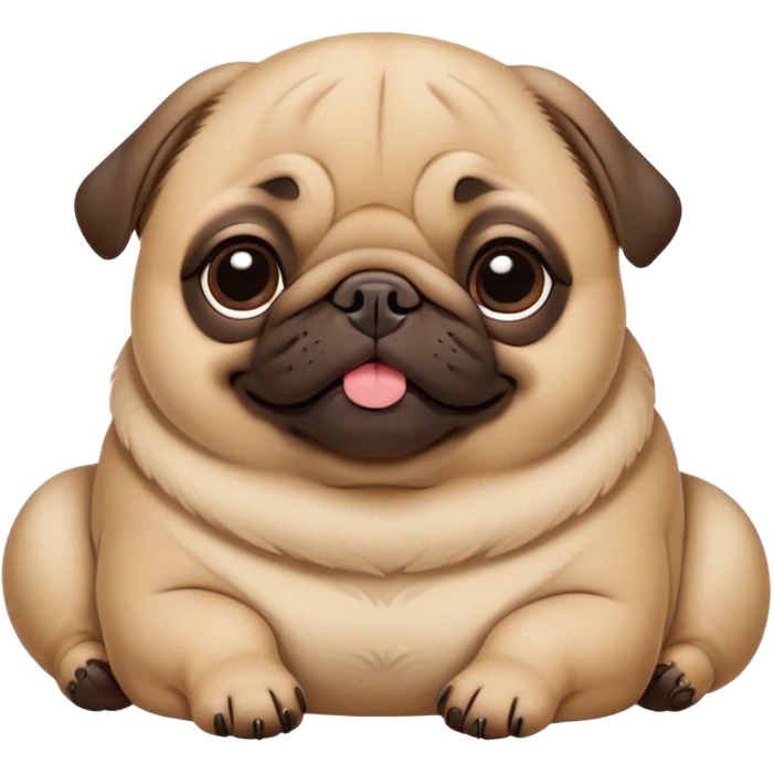 Cinematic Meme-Worthy Chubby Sleeping Fawn Pug Portrait Emoji, Head resting peacefully with a contented smile, showcasing a delightfully chubby build and a luxuriously soft fawn coat, eyes shut in a serene nap, Simplified yet hilariously adorable features, highly detailed, glowing with a soft, drowsy light, high shine, relaxed and utterly lovable, stylized with an air of playful laziness, bright and heartwarming, soft glowing outline, capturing the essence of a comically sleepy companion, so meme-worthy it feels like it could instantly become the next viral sensation of adorable slumber! emoji