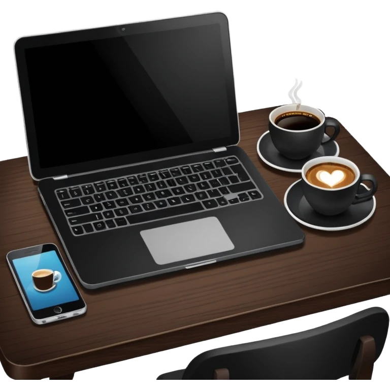 laptop and coffee on the table emoji