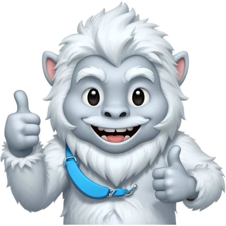 yeti thumbs up, smiling, winking emoji