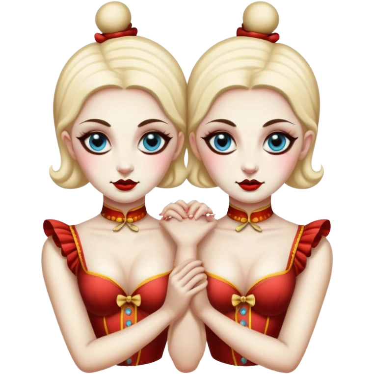 Vintage circus female siamese twins  emoji