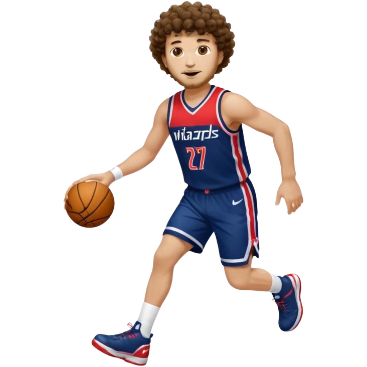 Curly hair short facial hair Washington Wizards Jersey white socks cover up the ankle legs and knees a right arm sleeve on your right arm emoji