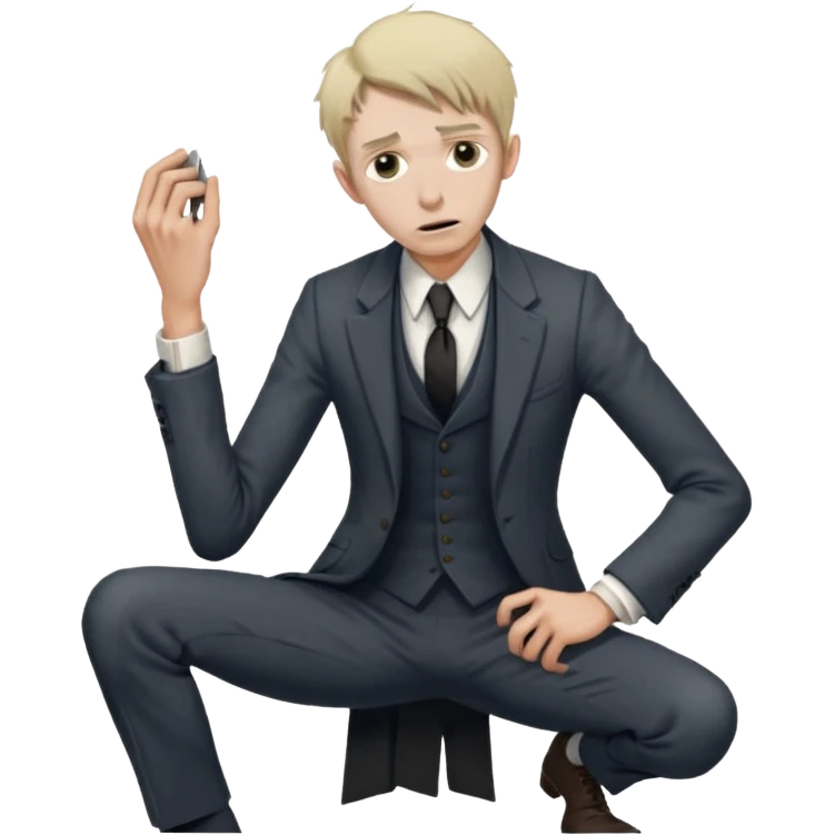 Poor Victorian laborer cowering in front of an English solicitor emoji