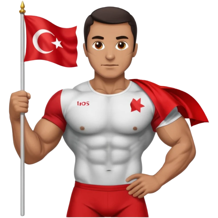 turkish man with turkish flag and huge muscular ass emoji