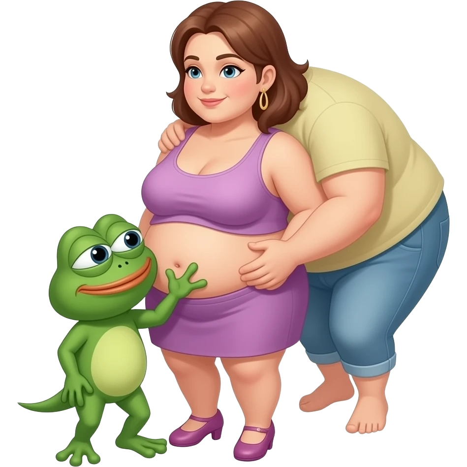 pepe the frog meme fucking a fat chick bent over fat lady sex pepe standing behind fucking the gross fat lady emoji