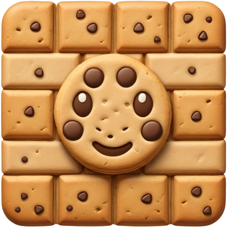 cookie with bricks instead of chocolate chips emoji