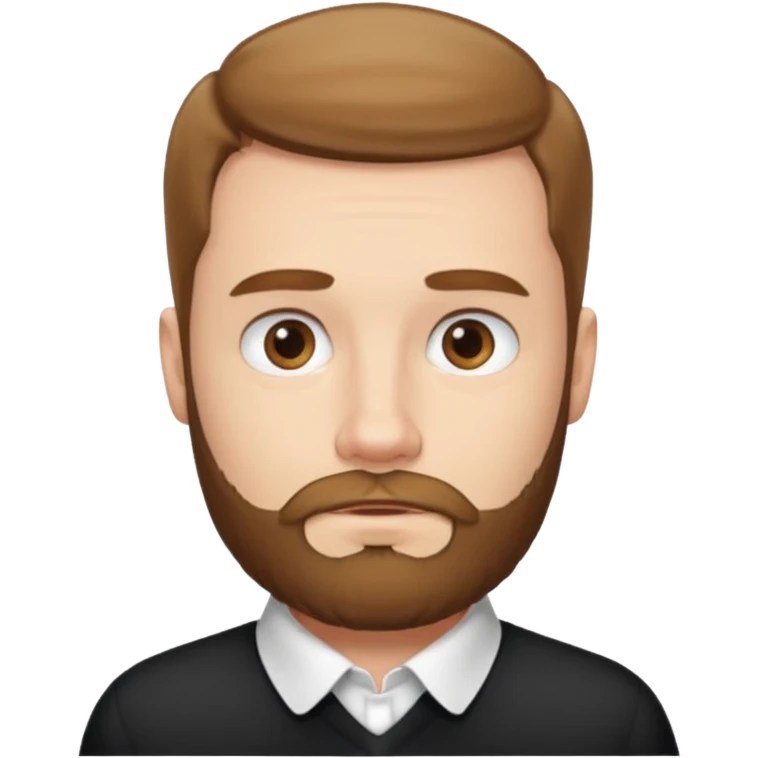 A white guy with coolers and white collar t shirt and the beard for him is at the chin area only emoji