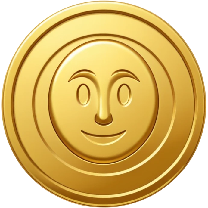 a gold coin without designs or a face emoji