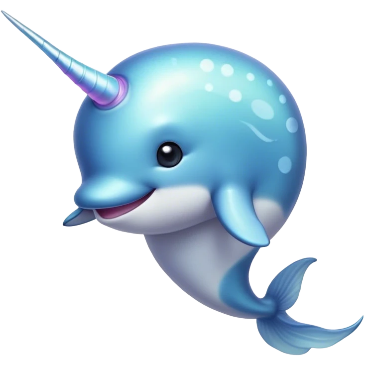 Cinematic Noble Narwhal Portrait Emoji, Poised and regal, with a sleek, iridescent body and a distinctive spiraled tusk, deep-set soulful eyes reminiscent of the ocean depths, Simplified yet sharp and sophisticated features, highly detailed, glowing with a soft, mystical glow, high shine, intelligent and enigmatic, stylized with an air of mythical allure, focused and graceful, soft glowing outline, capturing the essence of a watchful and confident sea unicorn that feels as though it could step out of the screen with effortless authority! emoji