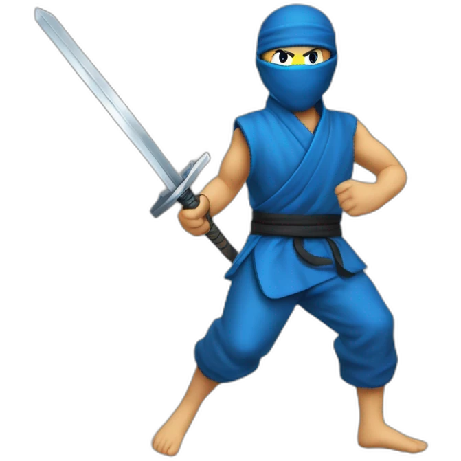 ninja,barefoot,blue-sleeveless-outfit,blue-ninja-mask,running,slashing-sword,nintendo-entertainment-system emoji