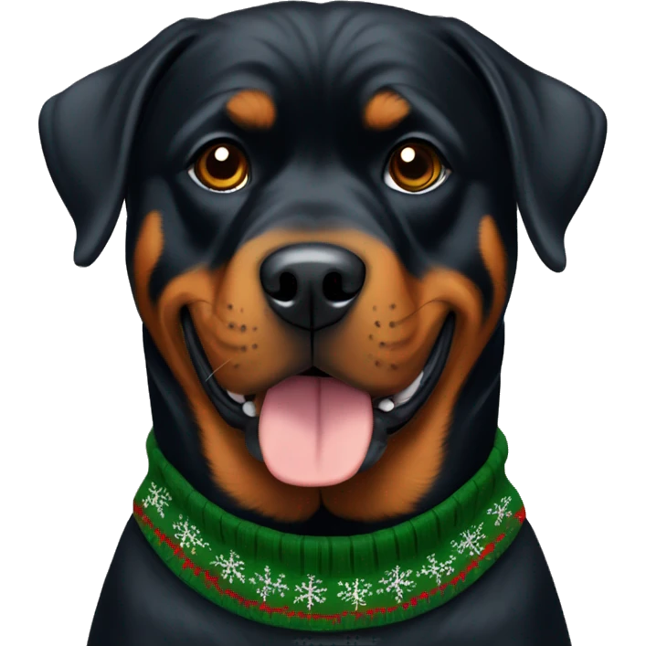 Rottweiler with Christmas jumper  emoji