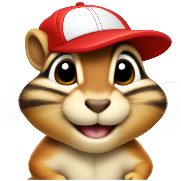 Chipmunk with red baseball cap emoji