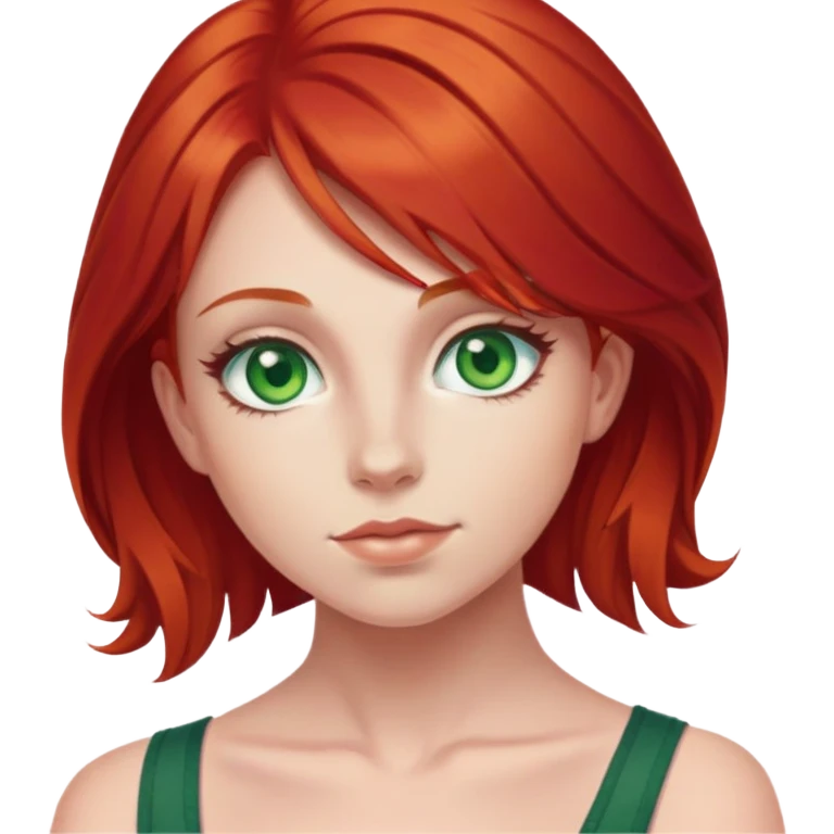 Create discord emotes for Giantess Amy, she is over 18 years old, red hair, green eyes, adult body emoji