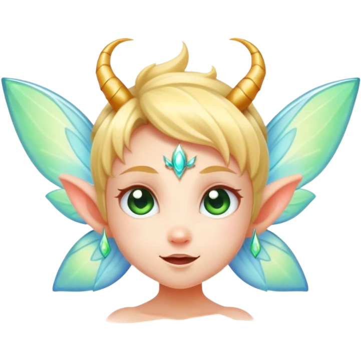a tiny mischievous fairy with pointy ears and glowing aura emoji