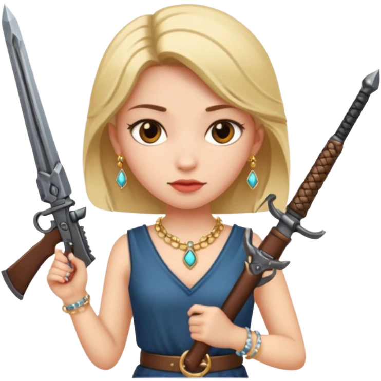 girl with jewelry and weapon emoji