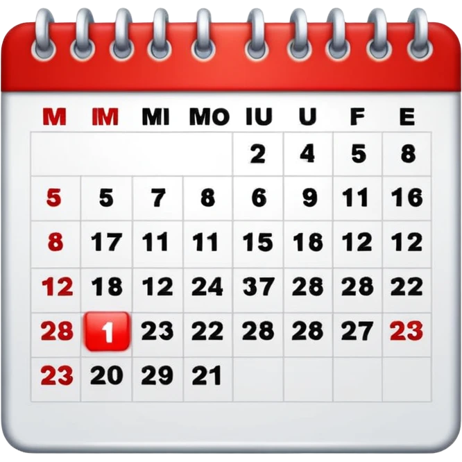 calendario en lunbes emoji