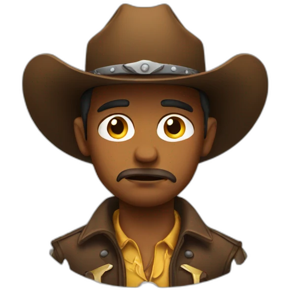 sad cowboy emoji face emoji