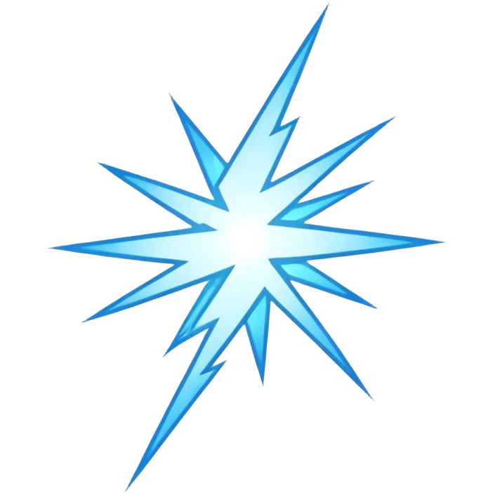 A lot of light blue rays lightnings emoji