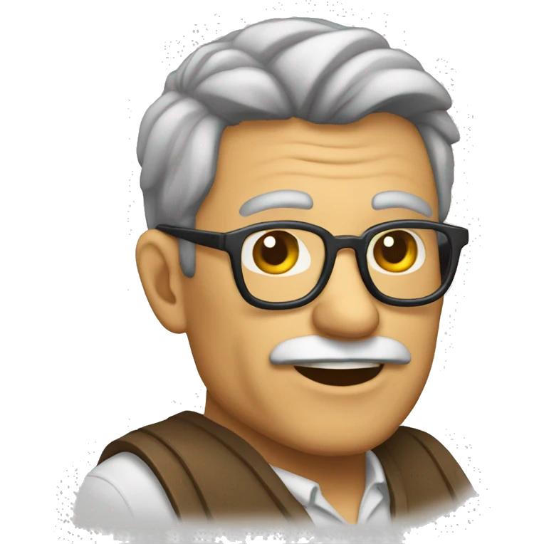 hombre viejo con gafas y calvo emoji