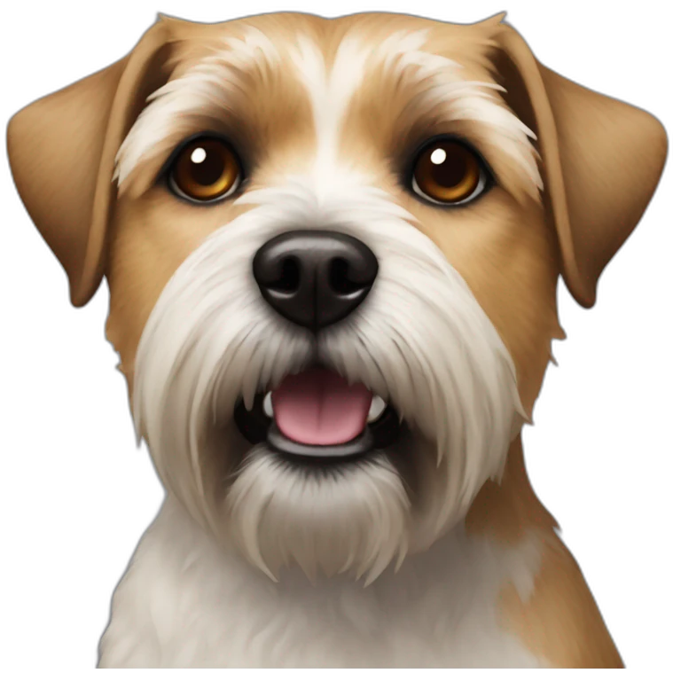 white border terrier with dark brown ears emoji