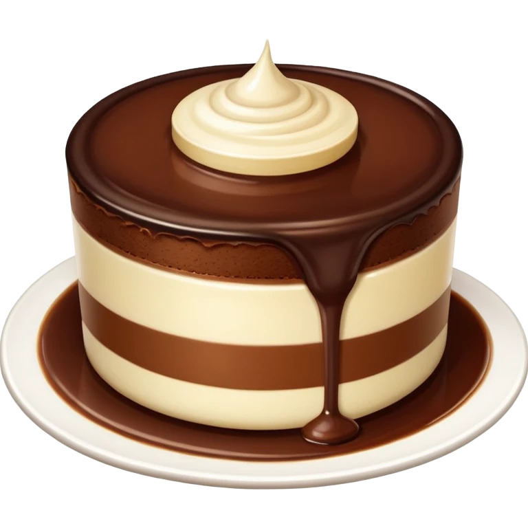 cute and simple chocolate pudding with a white flan layer on top emoji