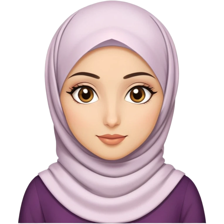 Hijabi girl with brown eyes and coquette vibe emoji