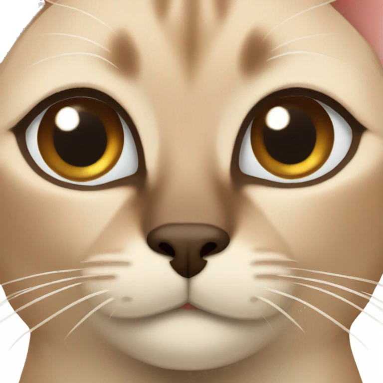 Brown tonkinese cat  face  emoji