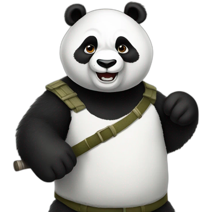 Panda qui fais la guerre emoji