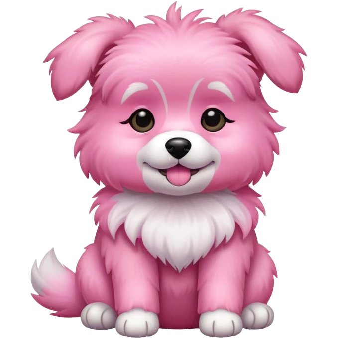 Cute pink dog emoji