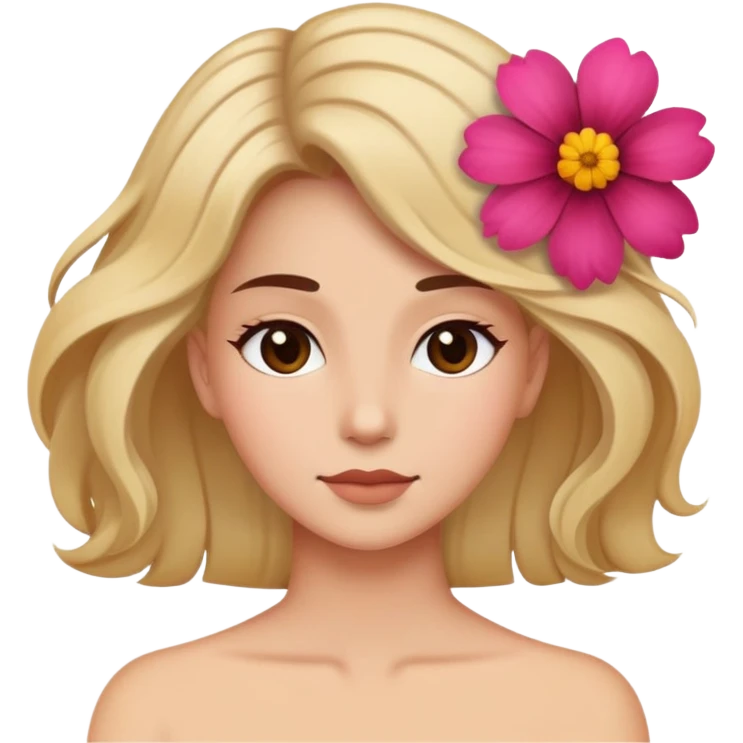 nữ, đầu cài hoa emoji