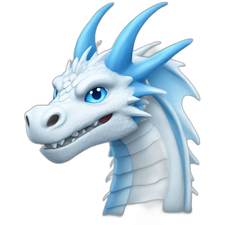 White dragon with blue eyes emoji