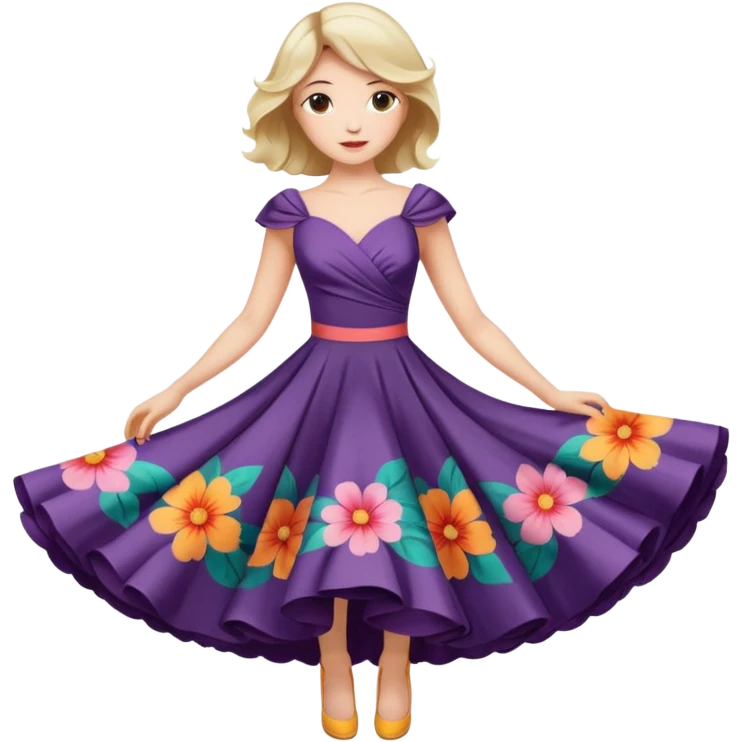 Woman Twirl occasion circle dress emoji