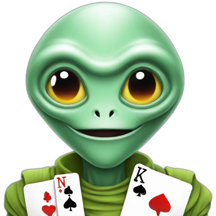 Poker alien emoji