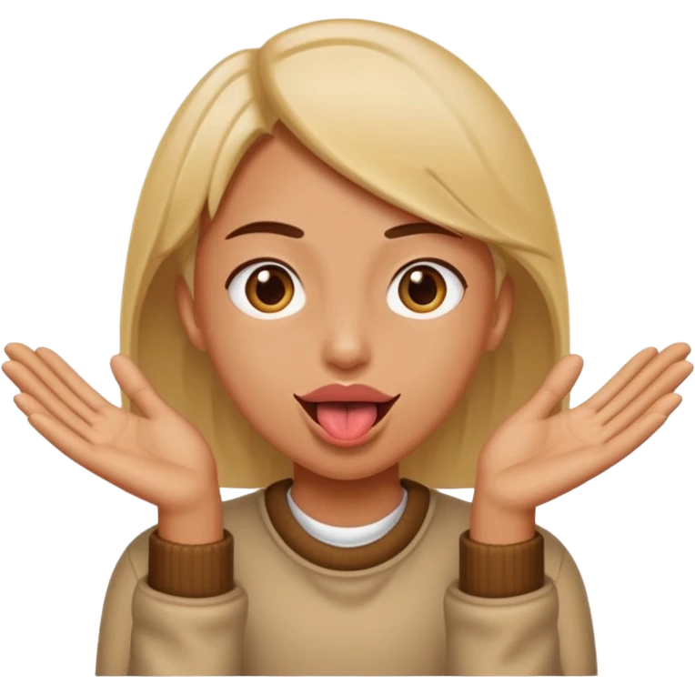Tongue out with hands to the side  emoji