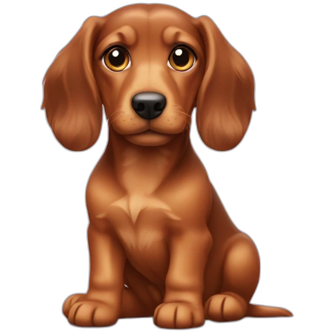 puppy teckel with long hair emoji