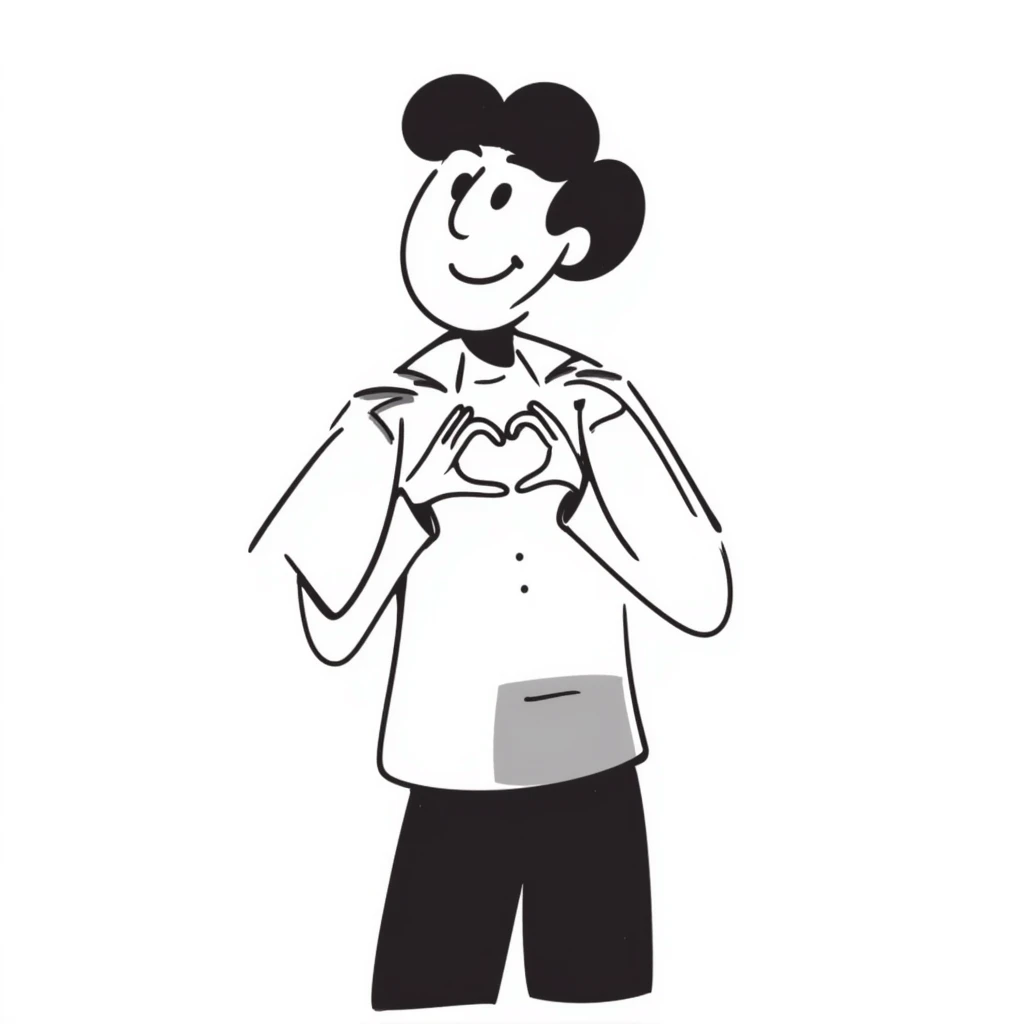 Hand making Korean finger heart gesture, small heart shape formed with thumb and index finger emoji