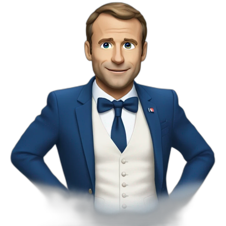 Macron avec une robe bleue  emoji