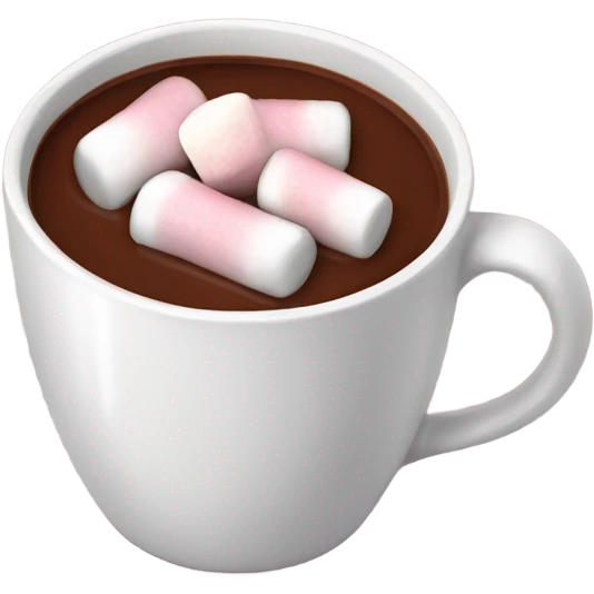 Burgundy mug of hot chocolate with marshmallows  emoji