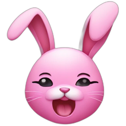 Pink rabbit crying, yellow teeshirt emoji