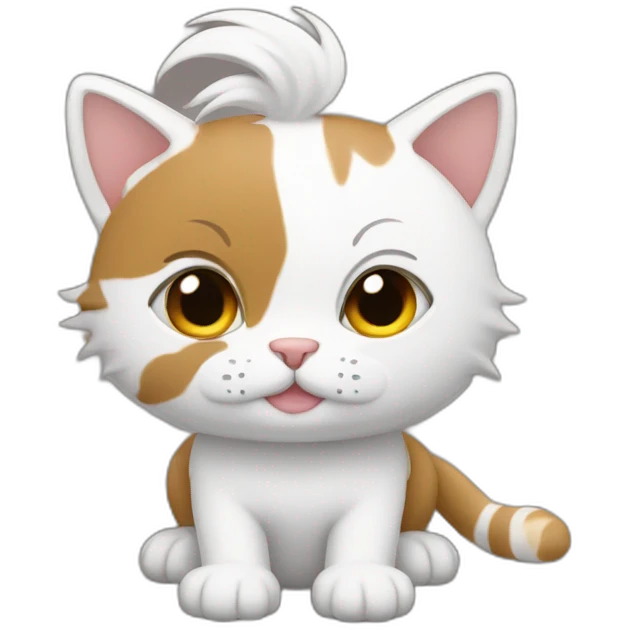 Chico con pelo blanco con orejas de Gato  emoji