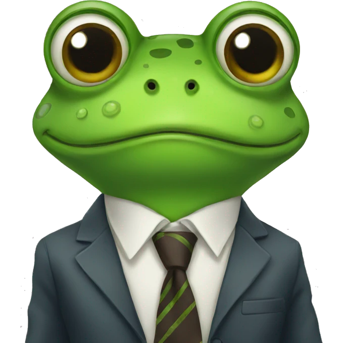 frog in the tie emoji