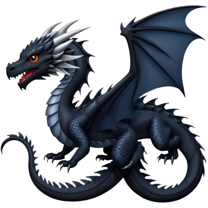 black dragon flying emoji