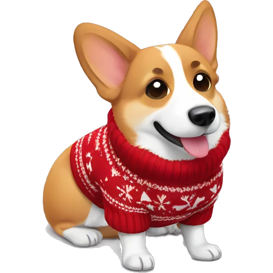 Corgi in Christmas sweater  emoji