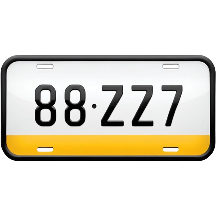 Make a car number plate say BGZ9007 emoji