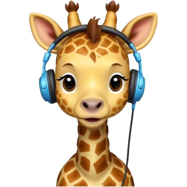 baby giraffe with headphone emoji