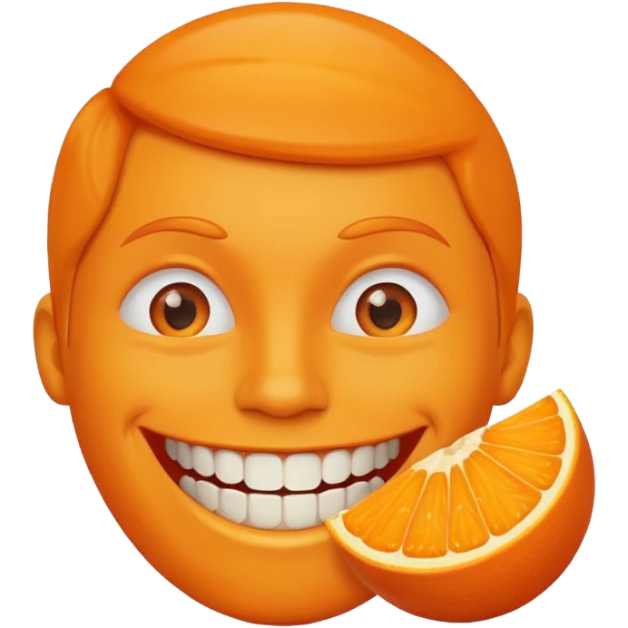 Smile with orange teeth emoji