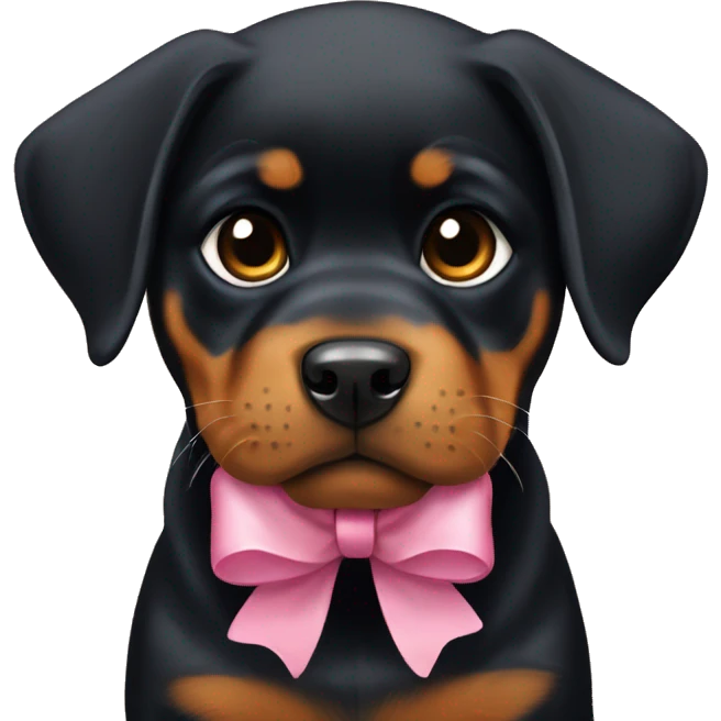Rottweiler puppy with bow emoji
