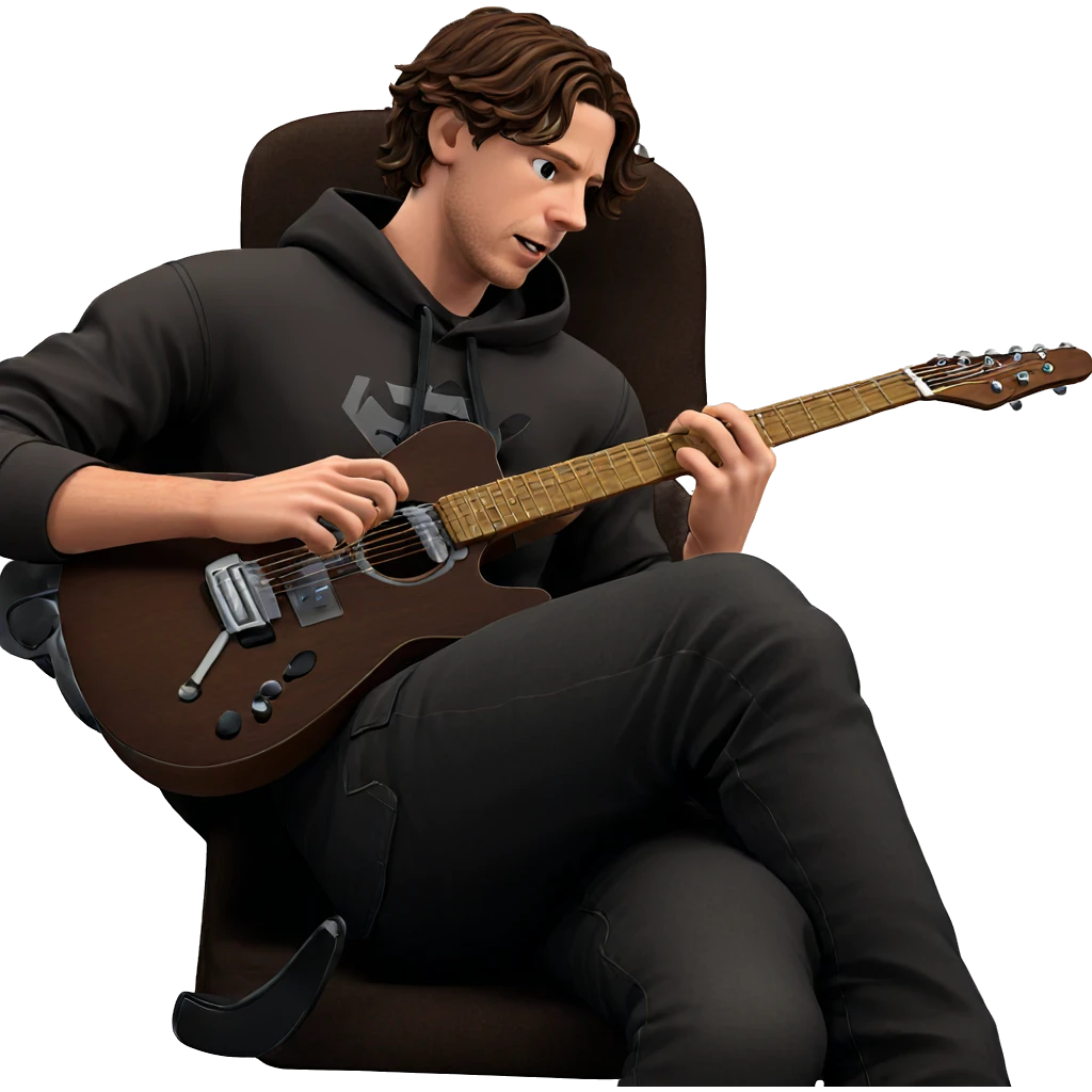 guitar player with brown hair emoji