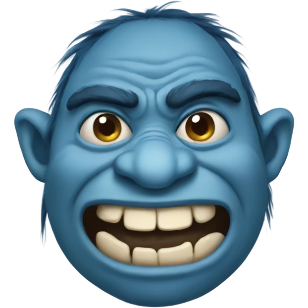 blue ugly troll emoji
